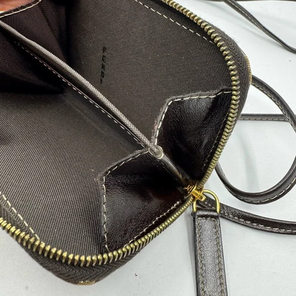 Fendi Zucca Leather Zipper Coin Wallet Pouch Mini Crossbody 22974 - Picture 3 of 4